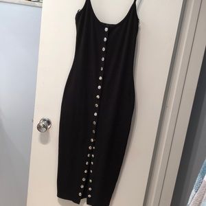 BRAND NEW MISSGUIDED Black Button Dress Size M
